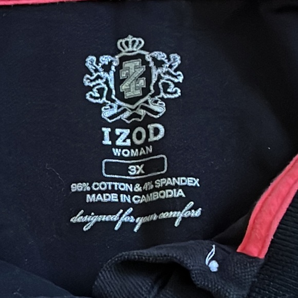 Izod Black Button-Down Short-Sleeve Shirt (Size 3x) - Picture 3 of 4